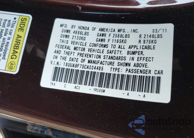 19UUA8F75CA004465: 43203336