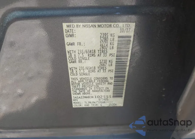 5N1AZ2MH8JN102555: 43203403