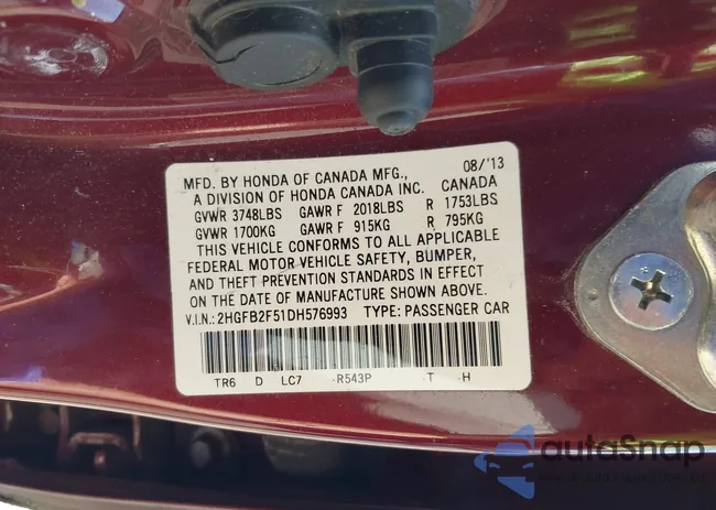 2HGFB2F51DH576993: 43203463