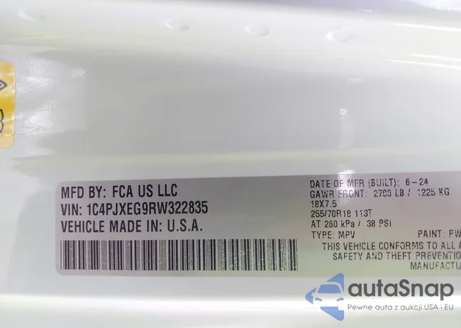 1C4PJXEG9RW322835: 43203539