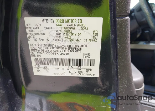 1FMCU0DG8BKA66369: 43203540