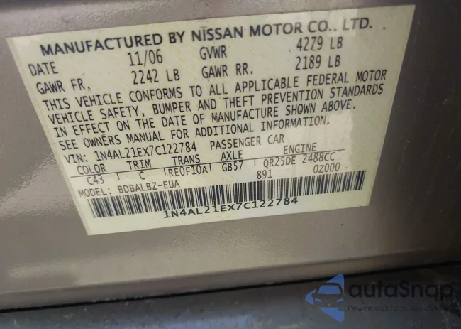 1N4AL21EX7C122784: 43202591