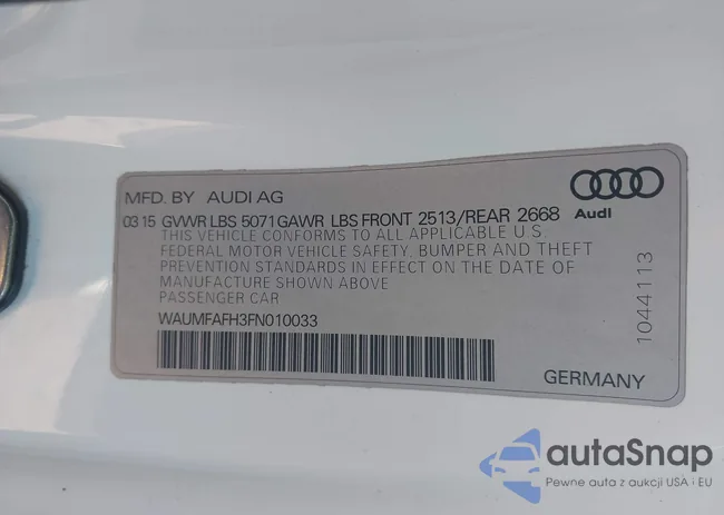 WAUMFAFH3FN010033: 43202616