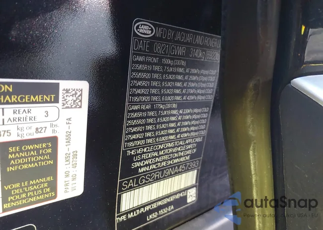 SALGS2RU9NA457393: 43202680