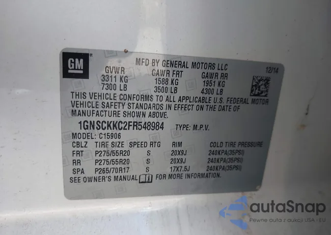 1GNSCKKC2FR548984: 43202777