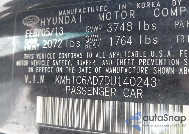 KMHTC6AD7DU140243: 43202809