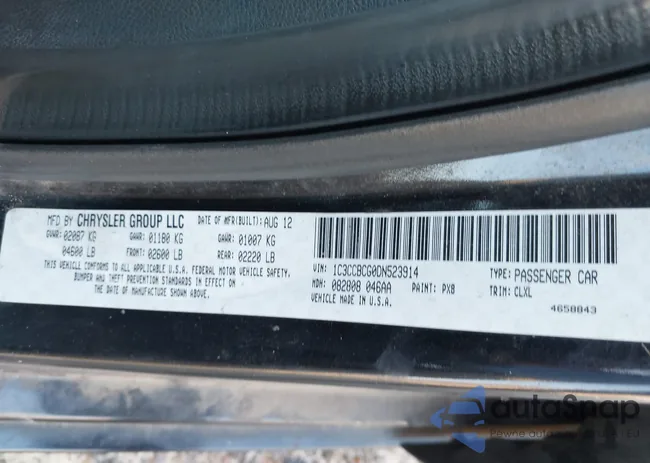 1C3CCBCG0DN523914: 43202810