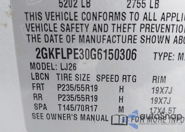 2GKFLPE30G6150306: 43202893