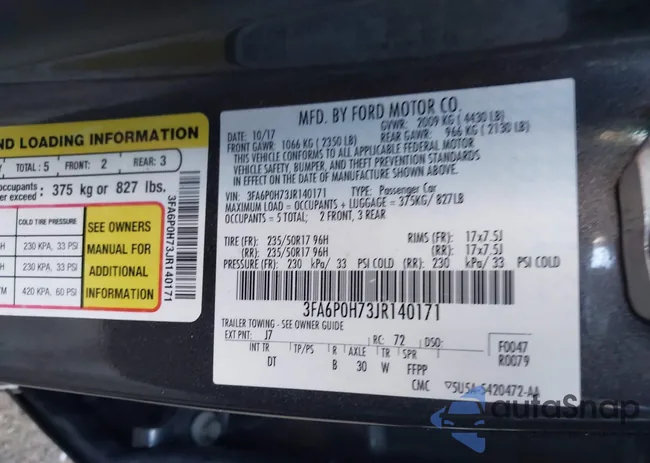 3FA6P0H73JR140171: 43203981