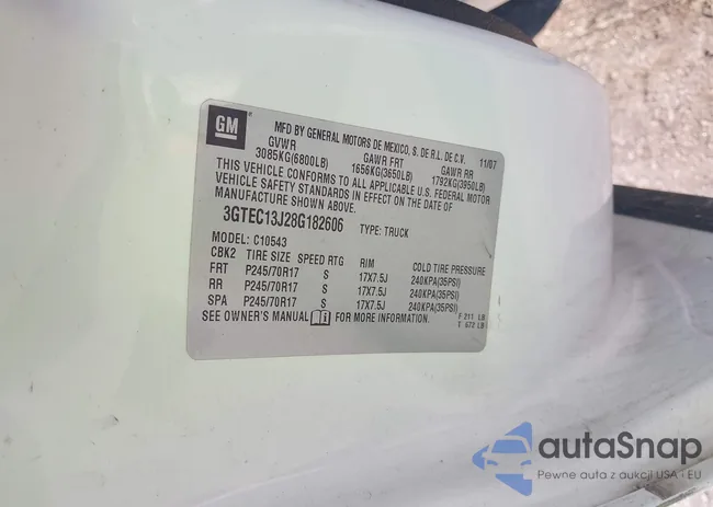 3GTEC13J28G182606: 43204283