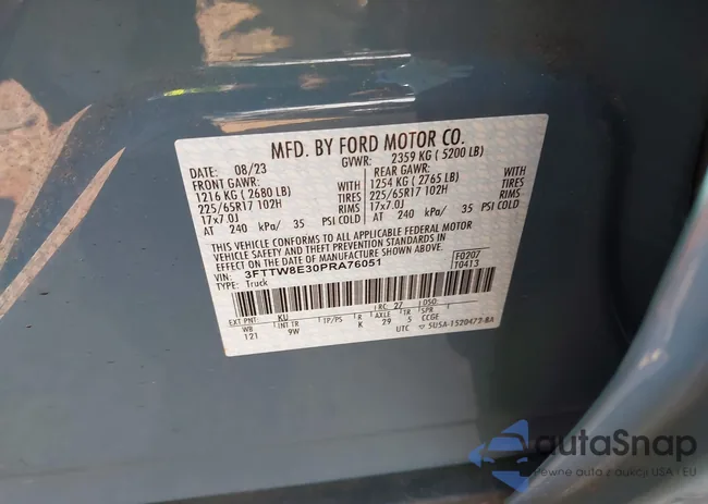 3FTTW8E30PRA76051: 43204299