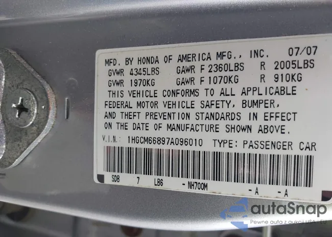 1HGCM66897A096010: 43204319