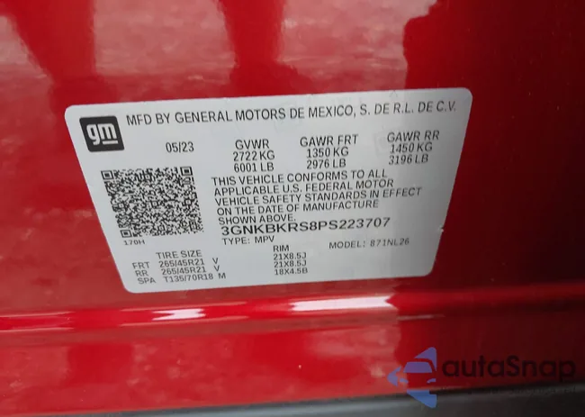 3GNKBKRS8PS223707: 43203565