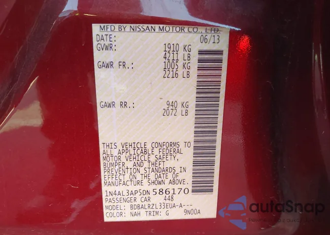 1N4AL3AP5DN586170: 43203626