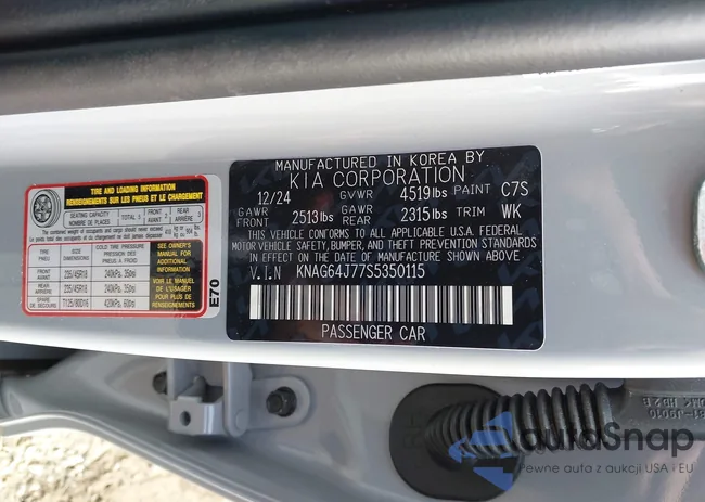 KNAG64J77S5350115: 43203670