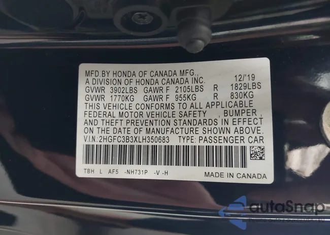 2HGFC3B3XLH350683: 43203735