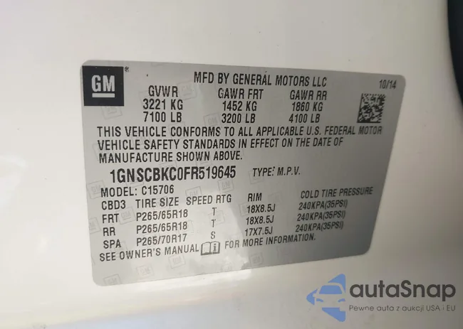 1GNSCBKC0FR519645: 43203749