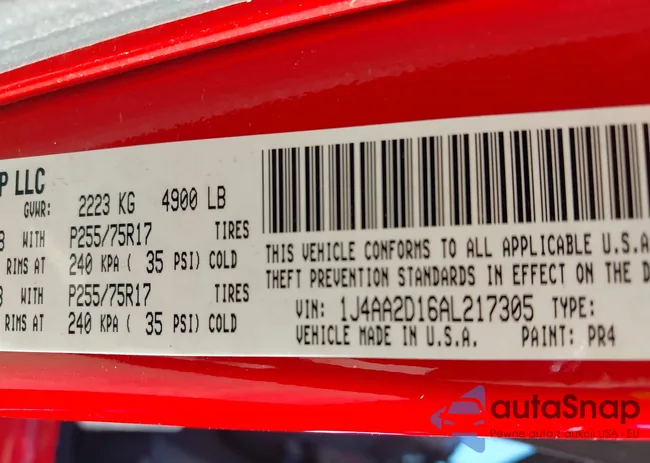 1J4AA2D16AL217305: 43203763