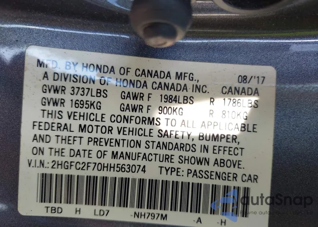 2HGFC2F70HH563074: 43203785