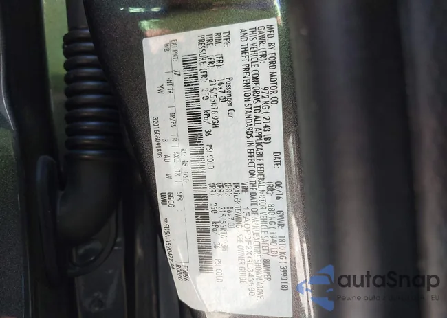 1FADP3F2XGL343680: 43203825