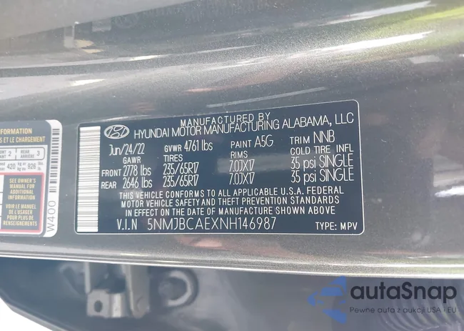 5NMJBCAEXNH146987: 43203893