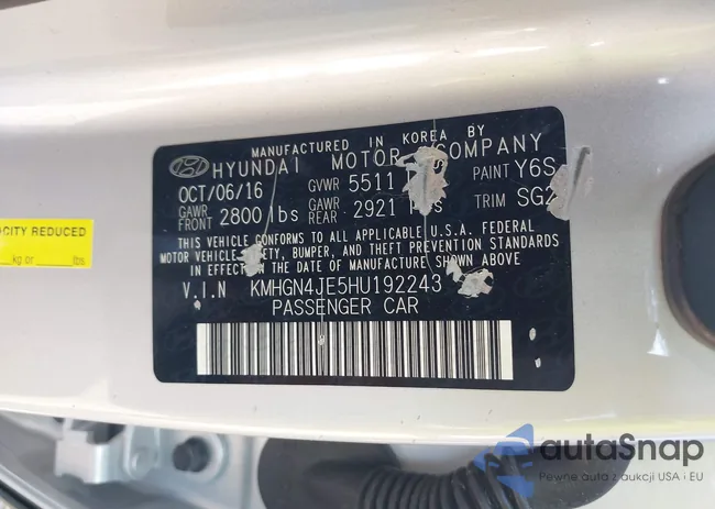 KMHGN4JE5HU192243: 43204961