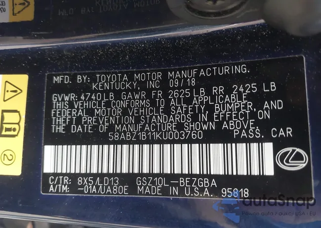 58ABZ1B11KU003760: 43204964