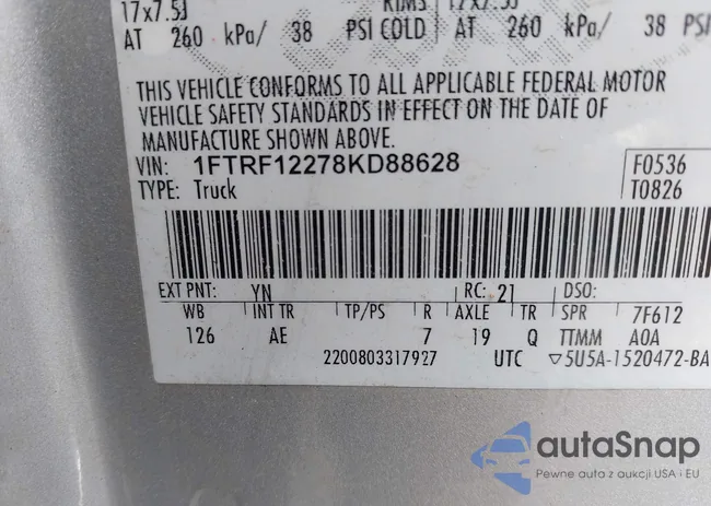 1FTRF12278KD88628: 43204985