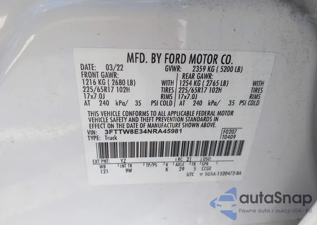 3FTTW8E34NRA45981: 43205066