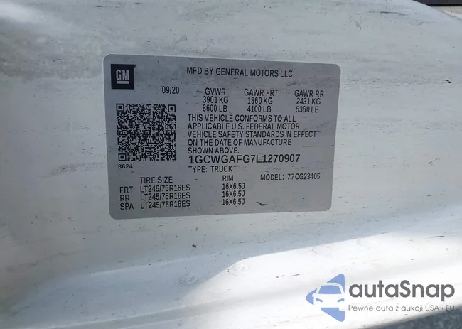 1GCWGAFG7L1270907: 43205067