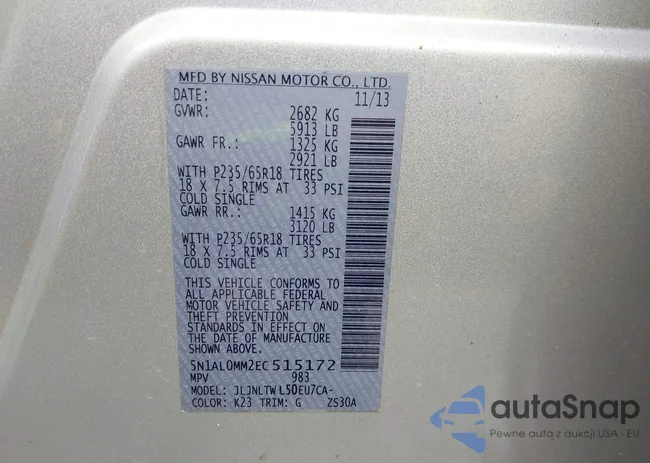 5N1AL0MM2EC515172: 43205095