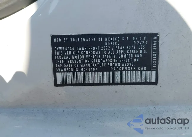 3VWN57BU8LM044407: 43205185