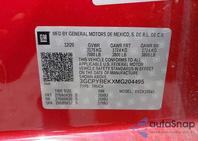 3GCPYBEKXMG204495: 43205186