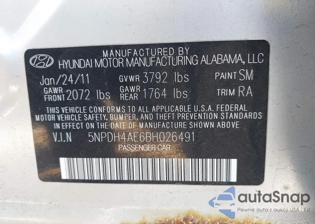 5NPDH4AE6BH026491: 43205245