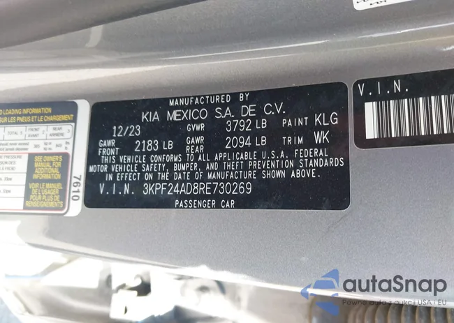 3KPF24AD8RE730269: 43205249