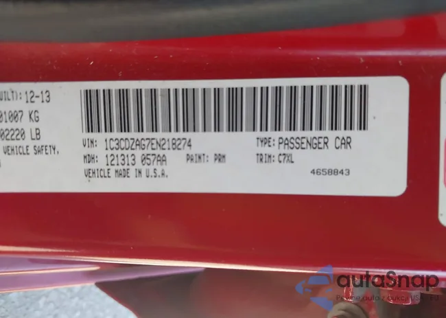 1C3CDZAG7EN218274: 43205280