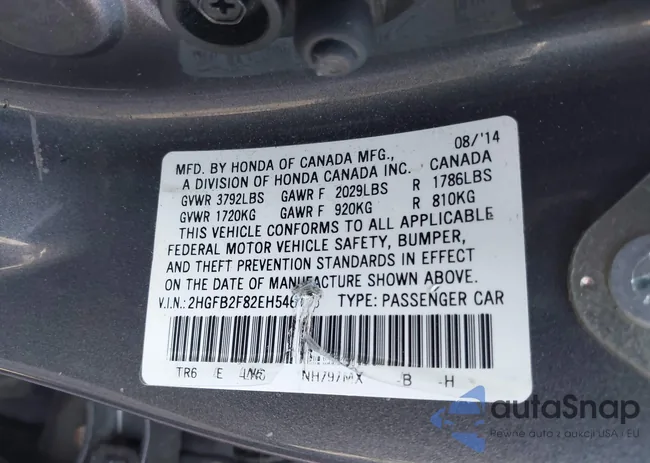 2HGFB2F82EH546185: 43205503