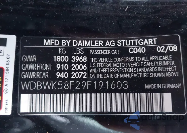 WDBWK58F29F191603: 43204618