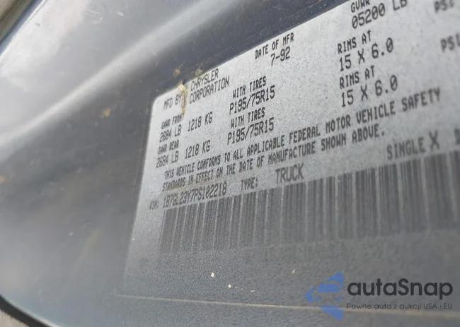 1B7GL23Y7PS102218: 43204668