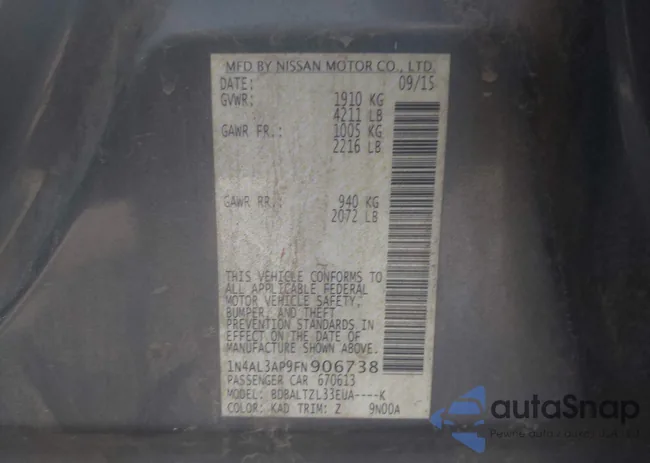 1N4AL3AP9FN906738: 43204689