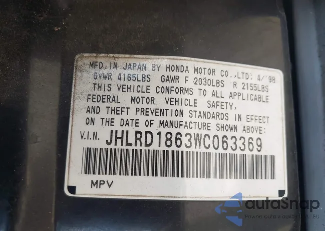 JHLRD1863WC063369: 43204693