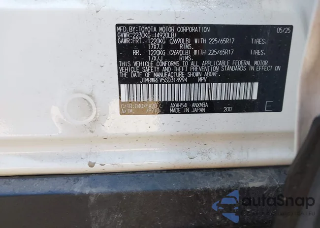 JTMRWRFV5SD314994: 43204717