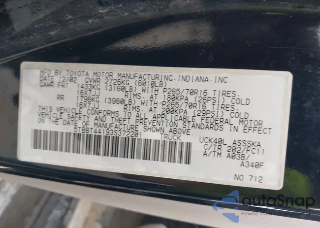 5TBBT44193S372201: 43204818