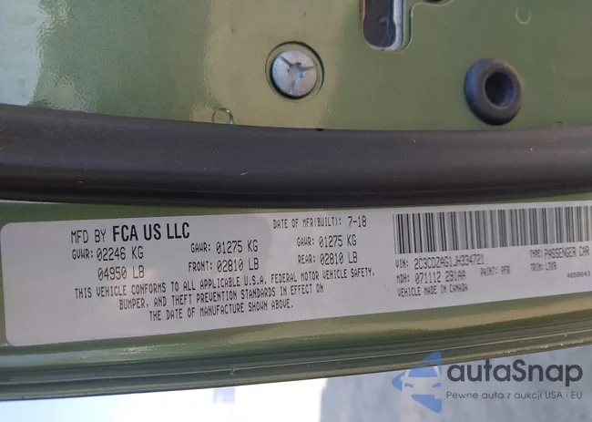 2C3CDZAG1JH334721: 43204888