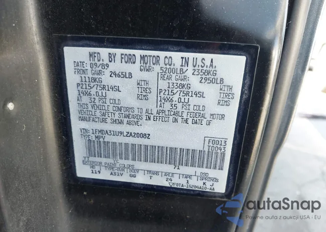 1FMDA31U9LZA20082: 43205950