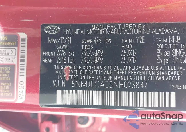 5NMJECAE5NH023847: 43205963