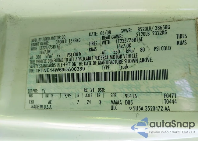 1FTNE14W69DA00389: 43205992