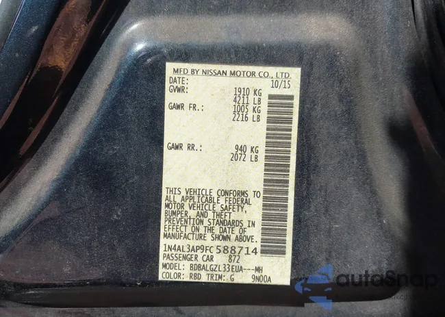 1N4AL3AP9FC588714: 43206001