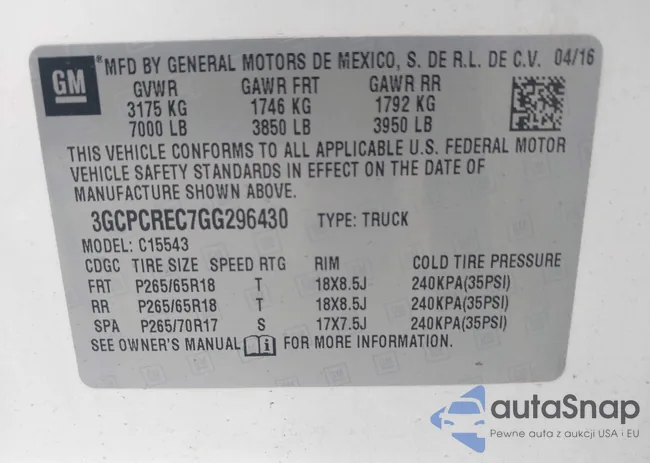 3GCPCREC7GG296430: 43206014