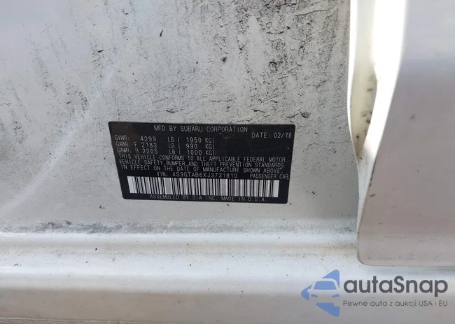 4S3GTAB6XJ3731810: 43206027